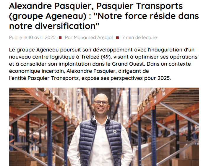 Alexandre Pasquier, co-dirigeant d’Ageneau Group, à la une !