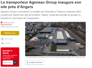Le transporteur Ageneau Group inaugure un site près d'Angers